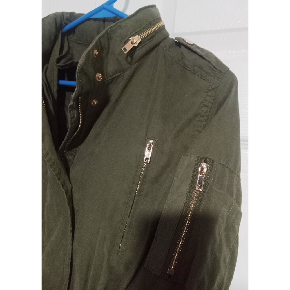 Trendy Army Vibes Lightweight Hooded Jacket By Iris Basic & Contemporary Size S - Picture 3 of 5